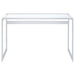 Hartford 47-inch Glass Top Writing Desk Chrome - Walo Furniture 