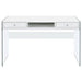 Dobrev 48-inch 2-drawer Writing Desk White High Gloss - Walo Furniture 