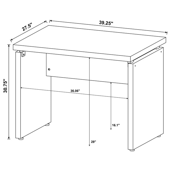 Skylar 39-inch Engineered Wood Writing Desk Cappuccino - Walo Furniture 