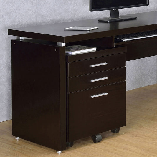 Skylar 3-drawer Home Office Mobile File Cabinet Cappuccino - Walo Furniture 