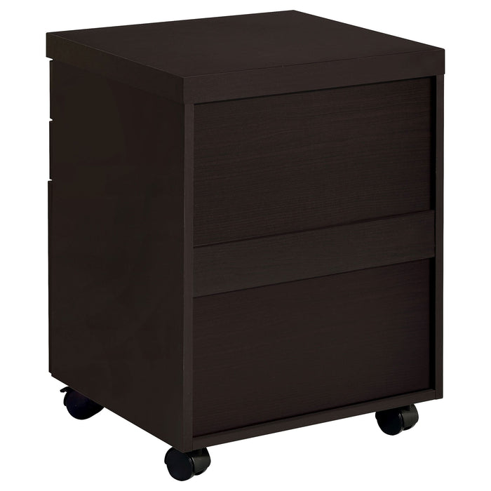 Skylar 3-drawer Home Office Mobile File Cabinet Cappuccino - Walo Furniture 