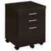 Skylar 3-drawer Home Office Mobile File Cabinet Cappuccino - Walo Furniture 