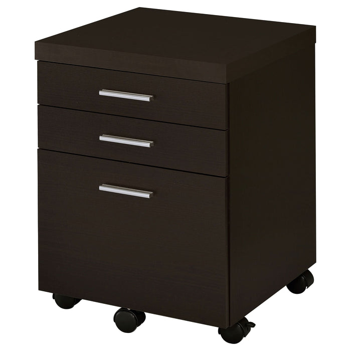 Skylar 3-drawer Home Office Mobile File Cabinet Cappuccino - Walo Furniture 