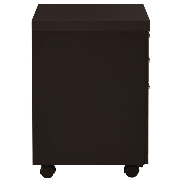 Skylar 3-drawer Home Office Mobile File Cabinet Cappuccino - Walo Furniture 