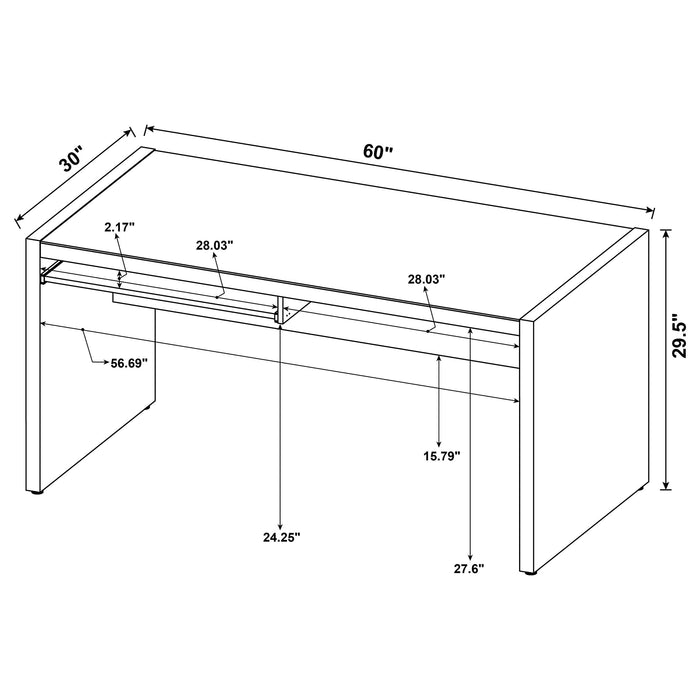 Skeena 60-inch Computer Desk with Keyboard Drawer Cappuccino - Walo Furniture 