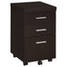 Skeena 3-drawer Mobile Office Storage Cabinet Cappuccino - Walo Furniture 