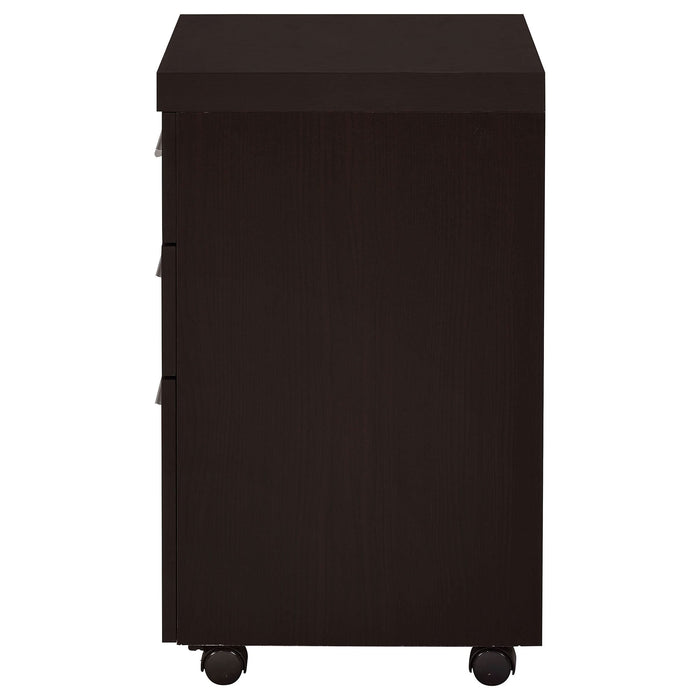 Skeena 3-drawer Mobile Office Storage Cabinet Cappuccino - Walo Furniture 