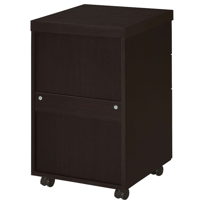 Skeena 3-drawer Mobile Office Storage Cabinet Cappuccino - Walo Furniture 