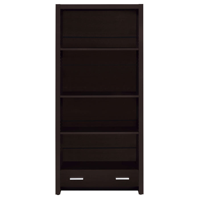 Skylar 71-inch 5-shelf Bookcase with Drawer Cappuccino - Walo Furniture 