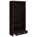 Skylar 71-inch 5-shelf Bookcase with Drawer Cappuccino - Walo Furniture 