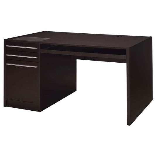 Halston 60-inch 3-drawer Office Computer Desk Cappuccino - Walo Furniture 