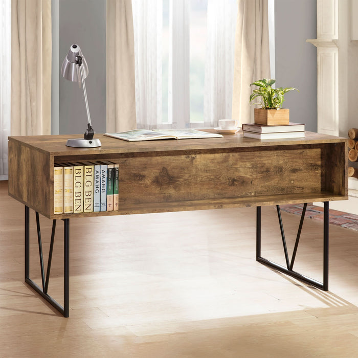 Analiese 63-inch 4-drawer Writing Desk Rustic Nutmeg - Walo Furniture 