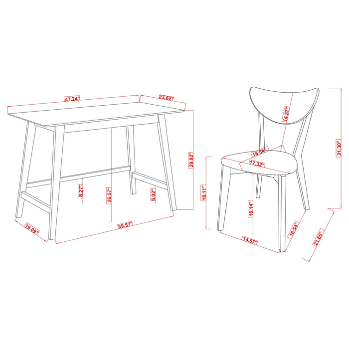 Karri 2-piece Home Office Computer Desk and Chair Set Walnut - Walo Furniture 