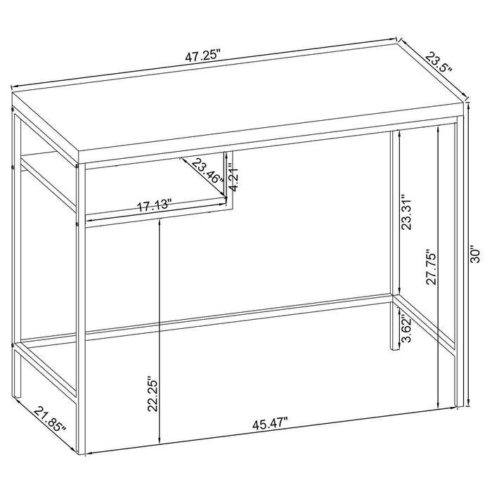 Kravitz 47-inch 1-shelf Writing Desk Weathered Grey - Walo Furniture 