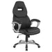 Bruce Upholstered Adjustable Home Office Desk Chair Black - Walo Furniture 