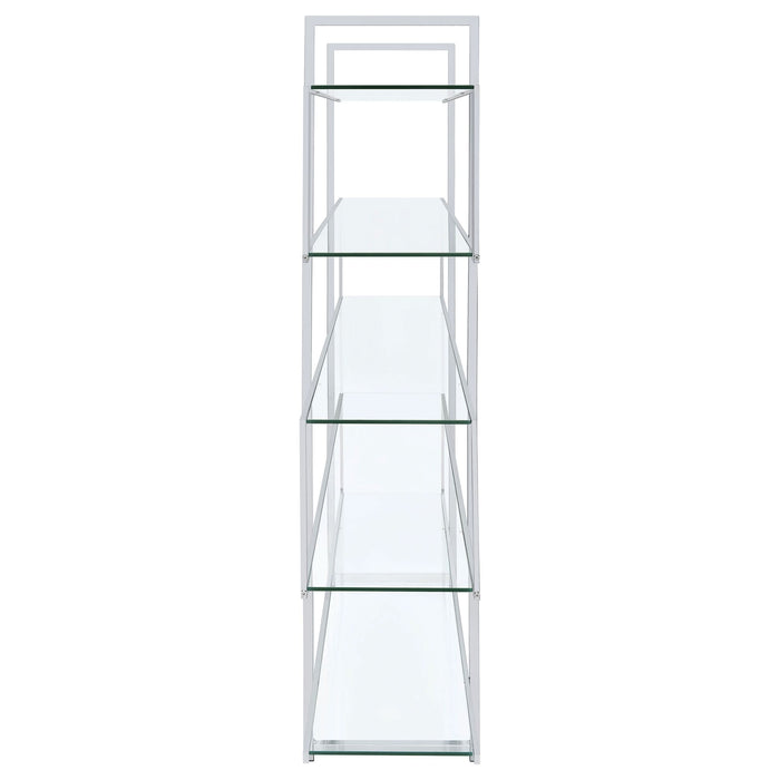 Elmer 63-inch 5-shelf Bookshelf Clear and Chrome - Walo Furniture 