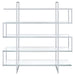 Elmer 63-inch 5-shelf Bookshelf Clear and Chrome - Walo Furniture 