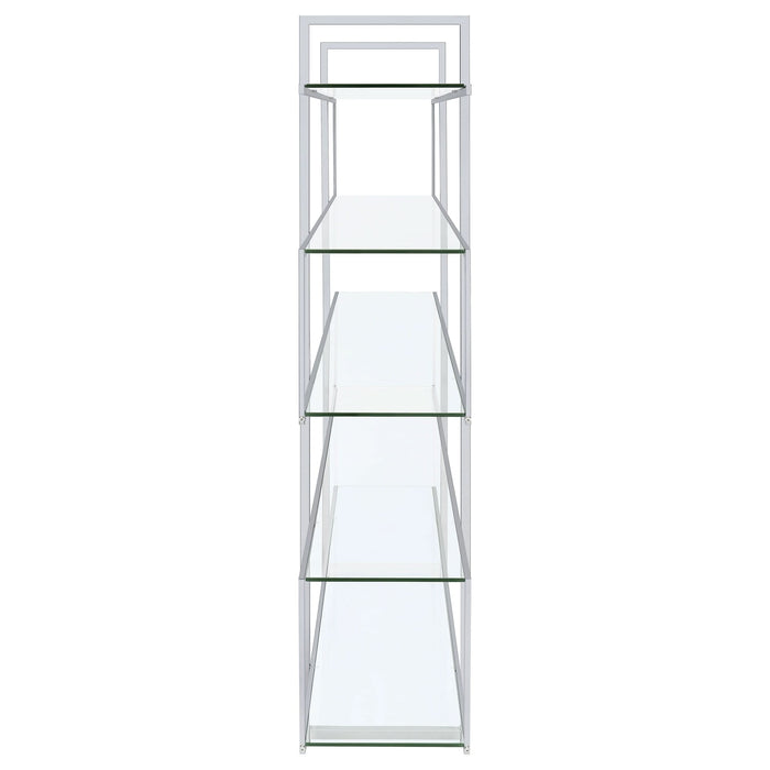 Elmer 63-inch 5-shelf Bookshelf Clear and Chrome - Walo Furniture 