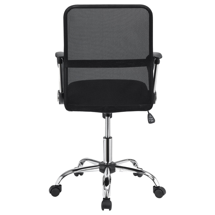 Gerta Upholstered Adjustable Mesh Office Desk Chair Black - Walo Furniture 