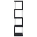 Baxter 67-inch 4-shelf Bookshelf Black and Chrome - Walo Furniture 