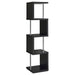 Baxter 67-inch 4-shelf Bookshelf Black and Chrome - Walo Furniture 