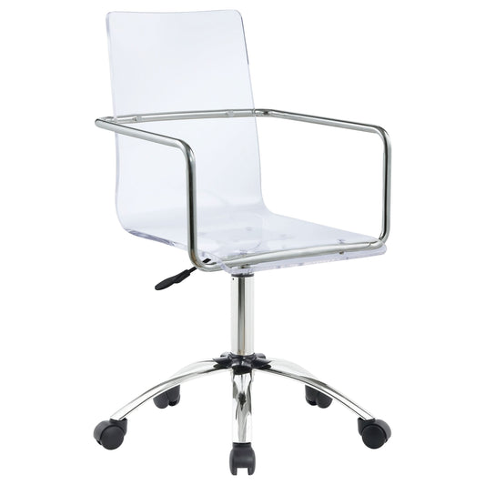 Amaturo Acrylic Adjustable Home Office Desk Chair Clear - Walo Furniture 