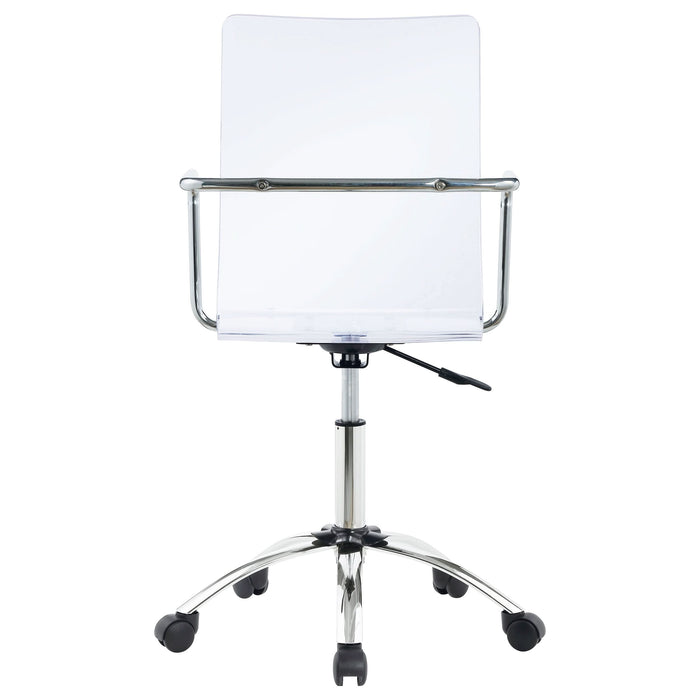 Amaturo Acrylic Adjustable Home Office Desk Chair Clear - Walo Furniture 