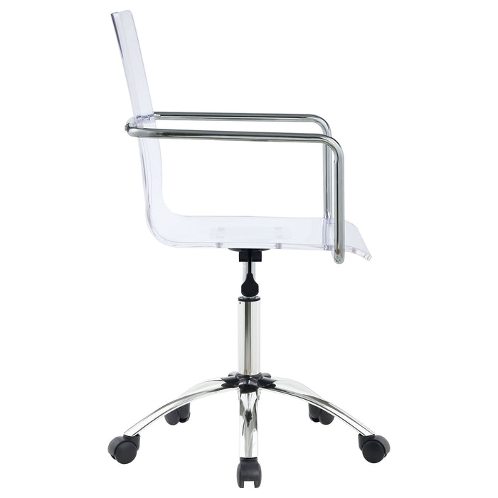 Amaturo Acrylic Adjustable Home Office Desk Chair Clear - Walo Furniture 