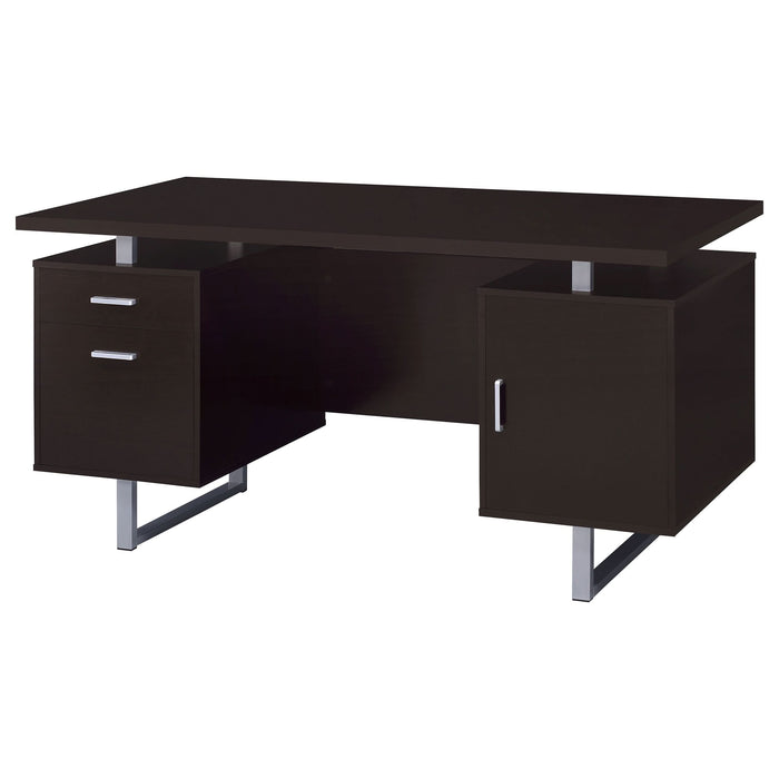 Lawtey 60-inch 2-drawer Office Computer Desk Cappuccino - Walo Furniture 