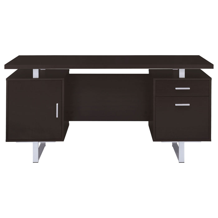 Lawtey 60-inch 2-drawer Office Computer Desk Cappuccino - Walo Furniture 