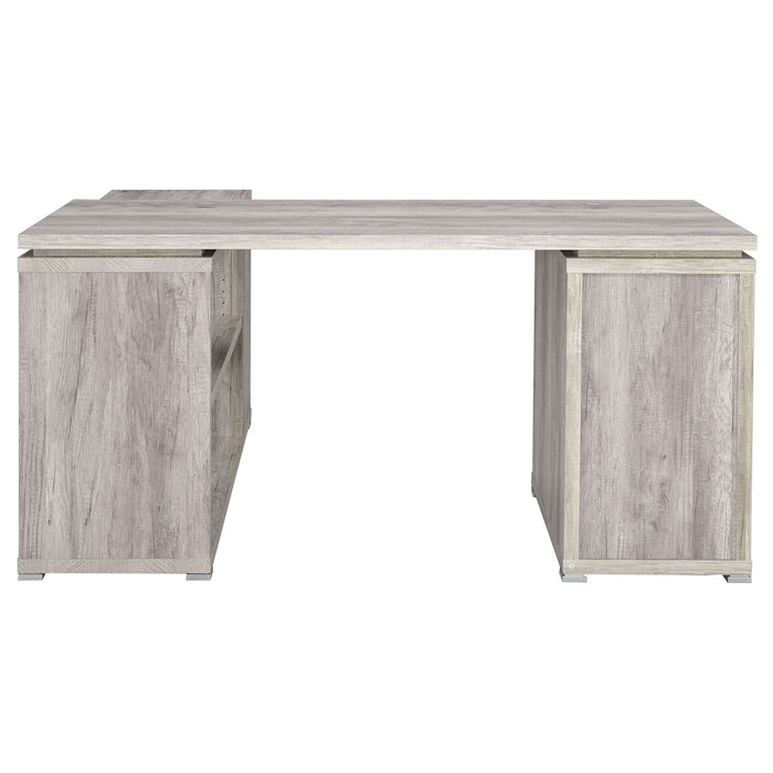 Yvette 60-inch 3-drawer L-Shape Computer Desk Grey Driftwood - Walo Furniture 