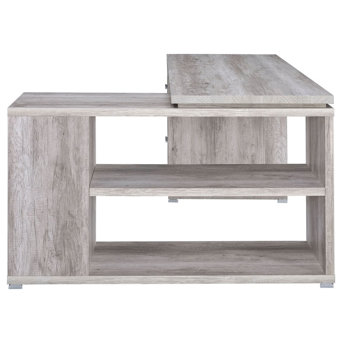 Yvette 60-inch 3-drawer L-Shape Computer Desk Grey Driftwood - Walo Furniture 