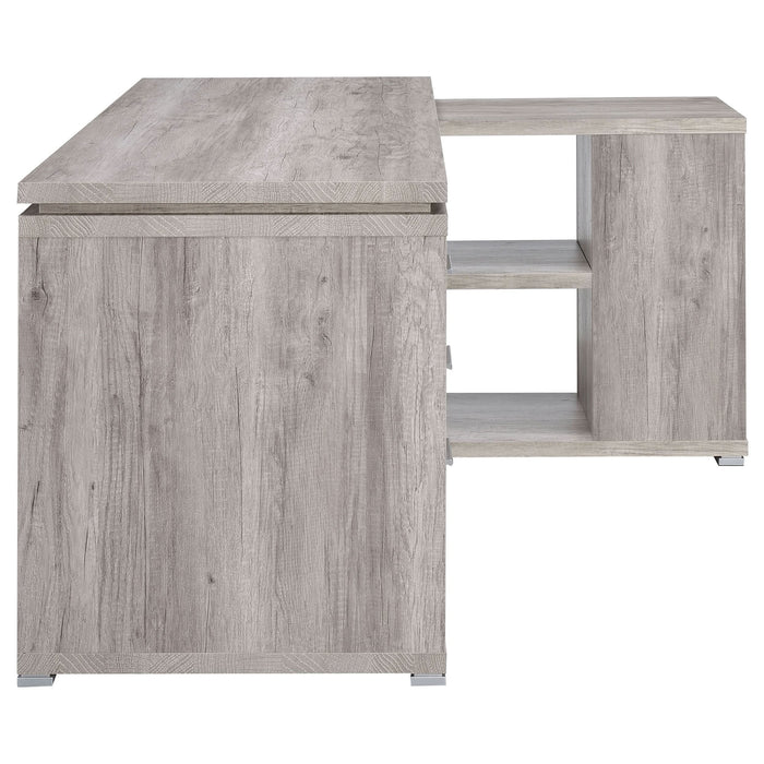 Yvette 60-inch 3-drawer L-Shape Computer Desk Grey Driftwood - Walo Furniture 