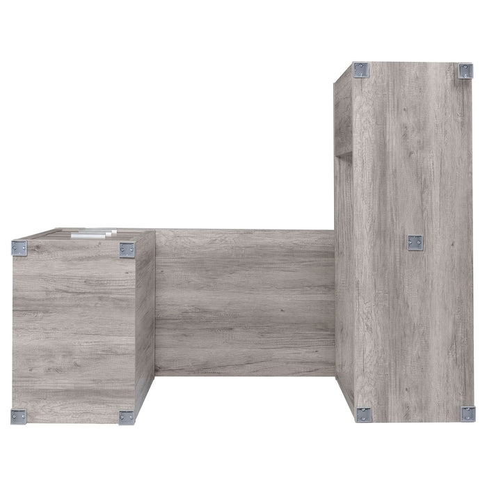 Yvette 60-inch 3-drawer L-Shape Computer Desk Grey Driftwood - Walo Furniture 