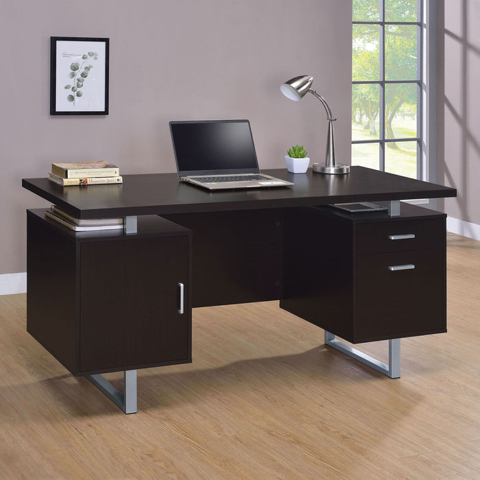 Lawtey 60-inch 2-drawer Office Computer Desk Cappuccino - Walo Furniture 