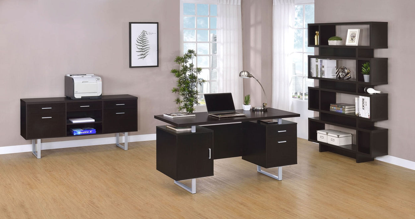 Lawtey 60-inch 2-drawer Office Computer Desk Cappuccino - Walo Furniture 