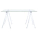 Amaturo 59-inch Glass Top Acrylic Writing Desk Clear - Walo Furniture 