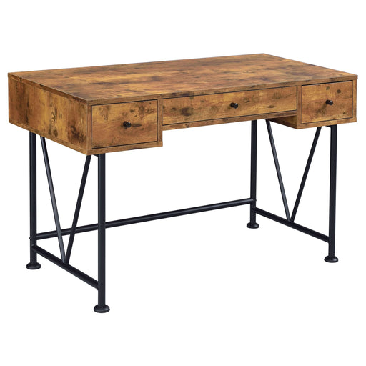 Analiese 47-inch 3-drawer Writing Desk Rustic Nutmeg - Walo Furniture 