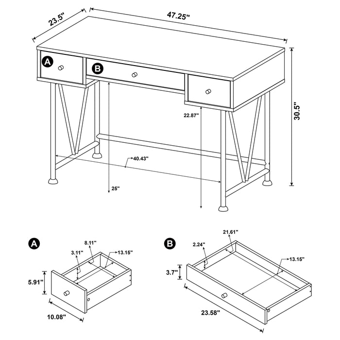 Analiese 2-piece Computer Desk Bookcase Set Rustic Nutmeg - Walo Furniture 