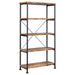 Analiese 63-inch 4-shelf Bookshelf Rustic Nutmeg - Walo Furniture 