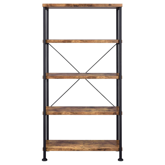 Analiese 63-inch 4-shelf Bookshelf Rustic Nutmeg - Walo Furniture 