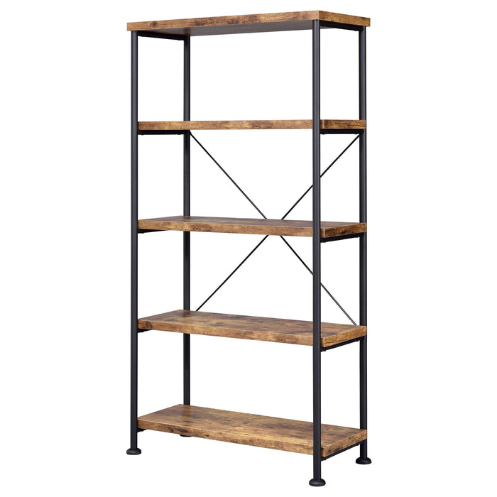 Analiese 63-inch 4-shelf Bookshelf Rustic Nutmeg - Walo Furniture 