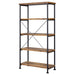 Analiese 63-inch 4-shelf Bookshelf Rustic Nutmeg - Walo Furniture 