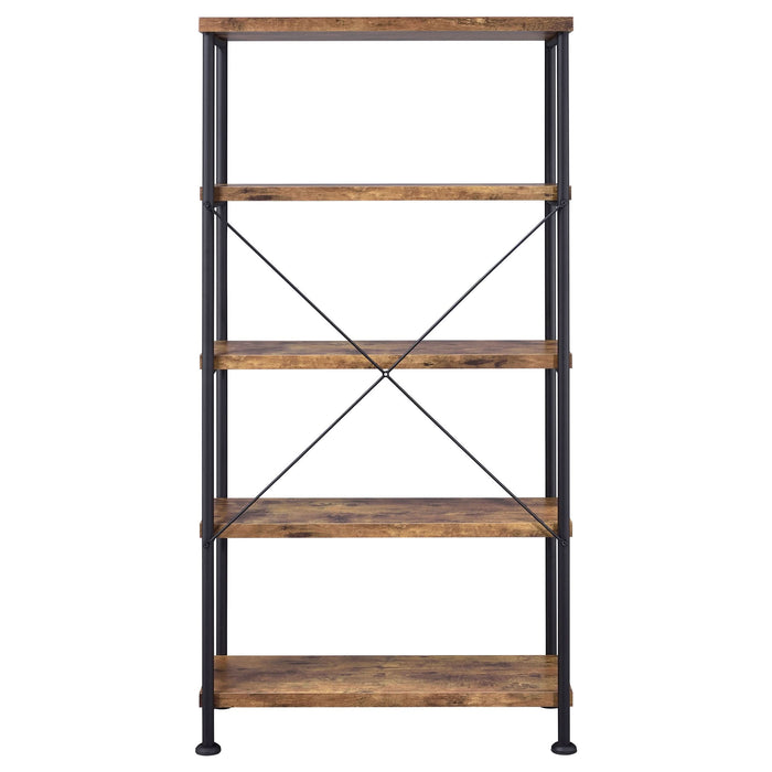 Analiese 63-inch 4-shelf Bookshelf Rustic Nutmeg - Walo Furniture 