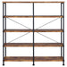 Analiese 63-inch 4-shelf Double Bookshelf Rustic Nutmeg - Walo Furniture 