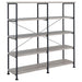 Analiese 63-inch 4-shelf Double Bookshelf Grey Driftwood - Walo Furniture 