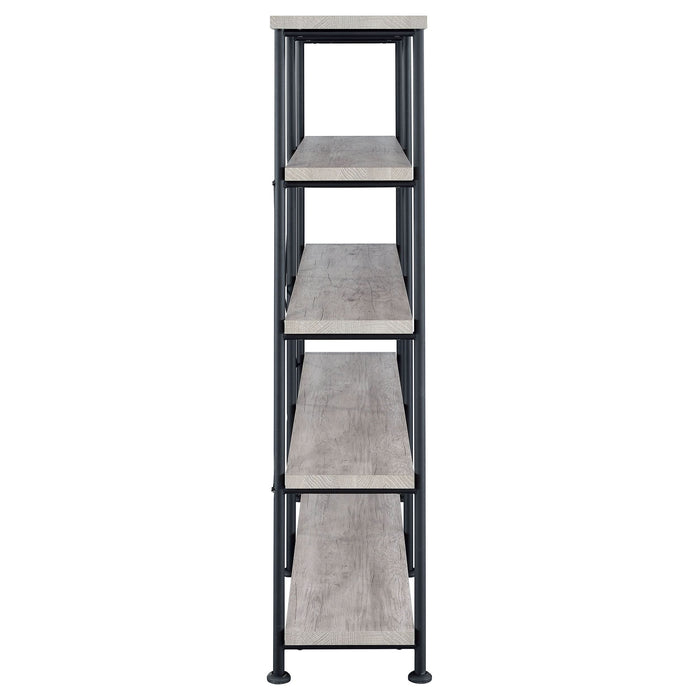 Analiese 63-inch 4-shelf Double Bookshelf Grey Driftwood - Walo Furniture 