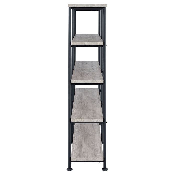 Analiese 63-inch 4-shelf Double Bookshelf Grey Driftwood - Walo Furniture 