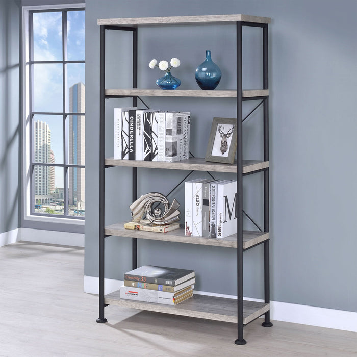 Analiese 63-inch 4-shelf Bookshelf Grey Driftwood - Walo Furniture 