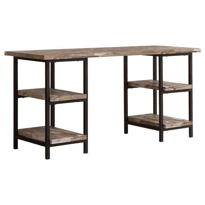 Kemper 59-inch 4-shelf Writing Desk Weathered Brown - Walo Furniture 